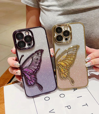 Crystal Wings Glitter Phone Case - Gold