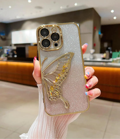Crystal Wings Glitter Phone Case - Gold