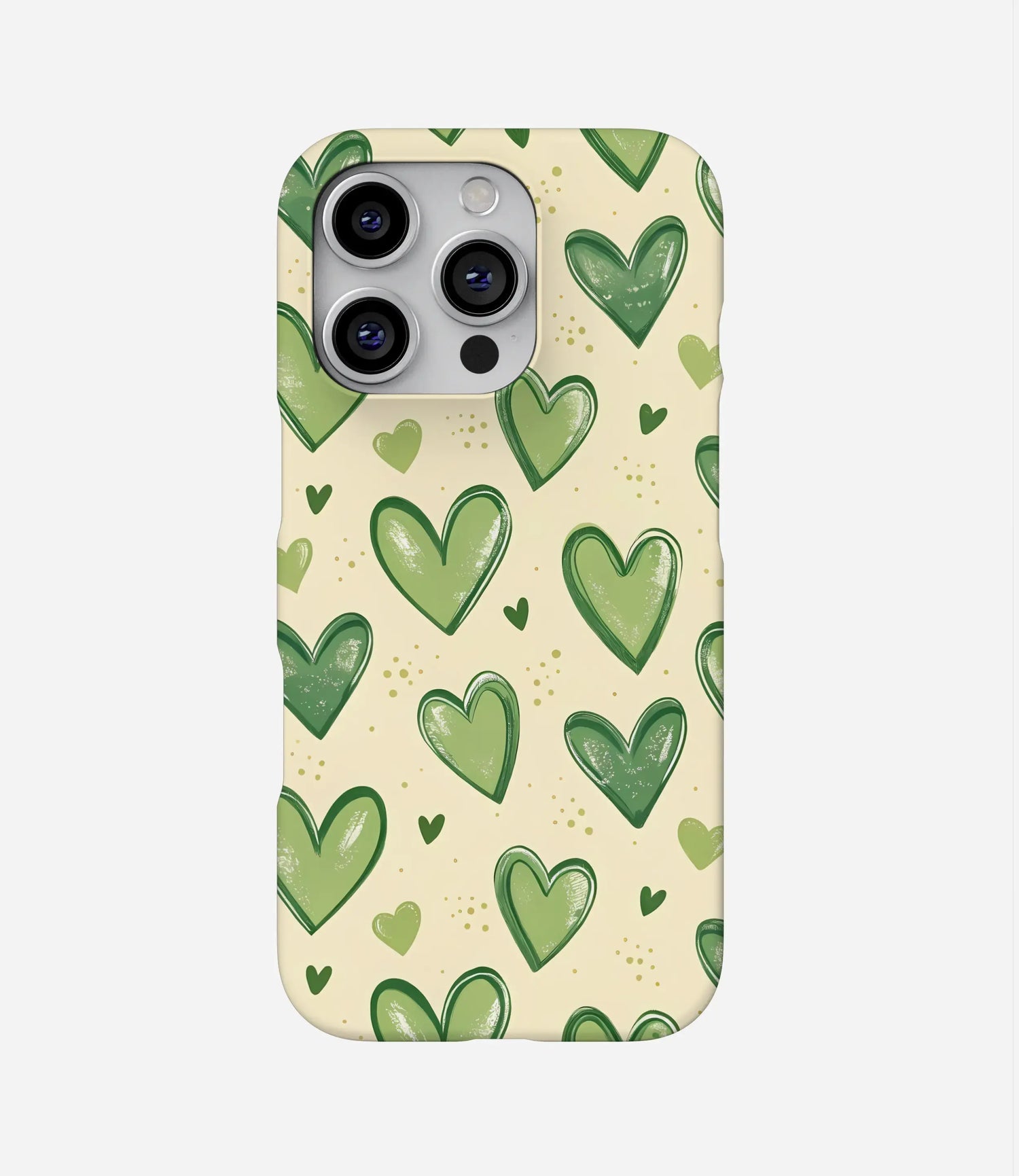 Green Heart Doodles Hard Case