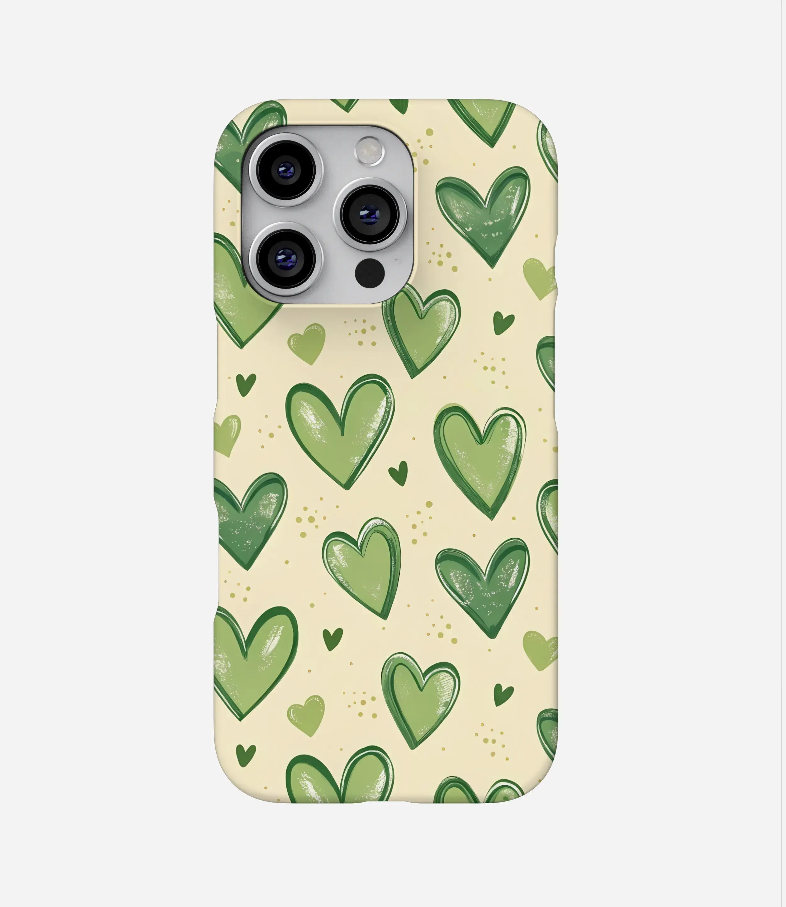 Green Heart Doodles Hard Case