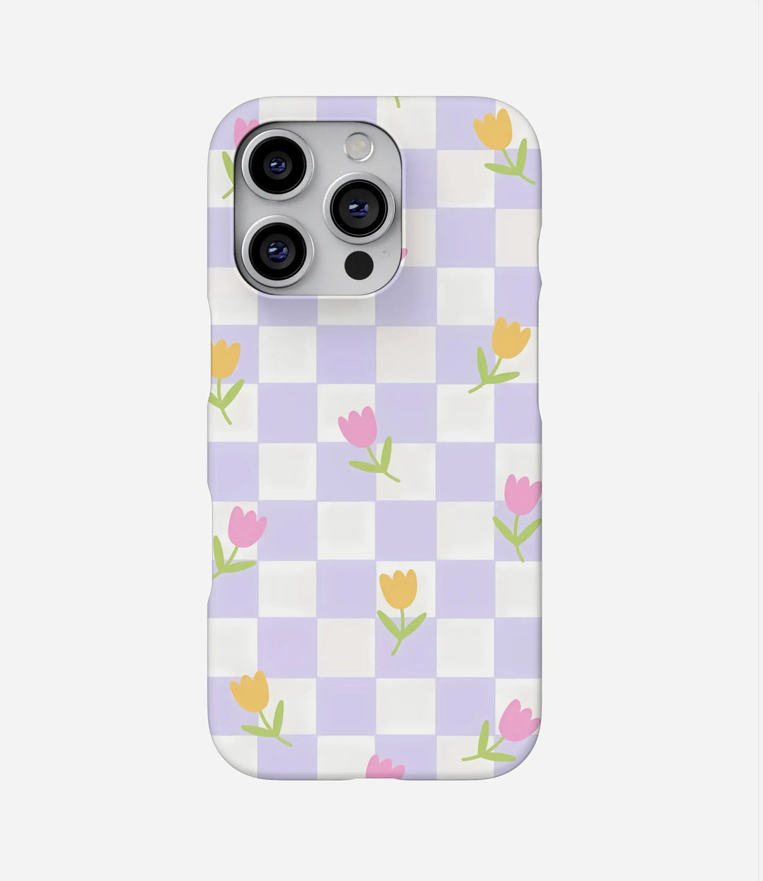 Lilac Tulip Check Hard Case