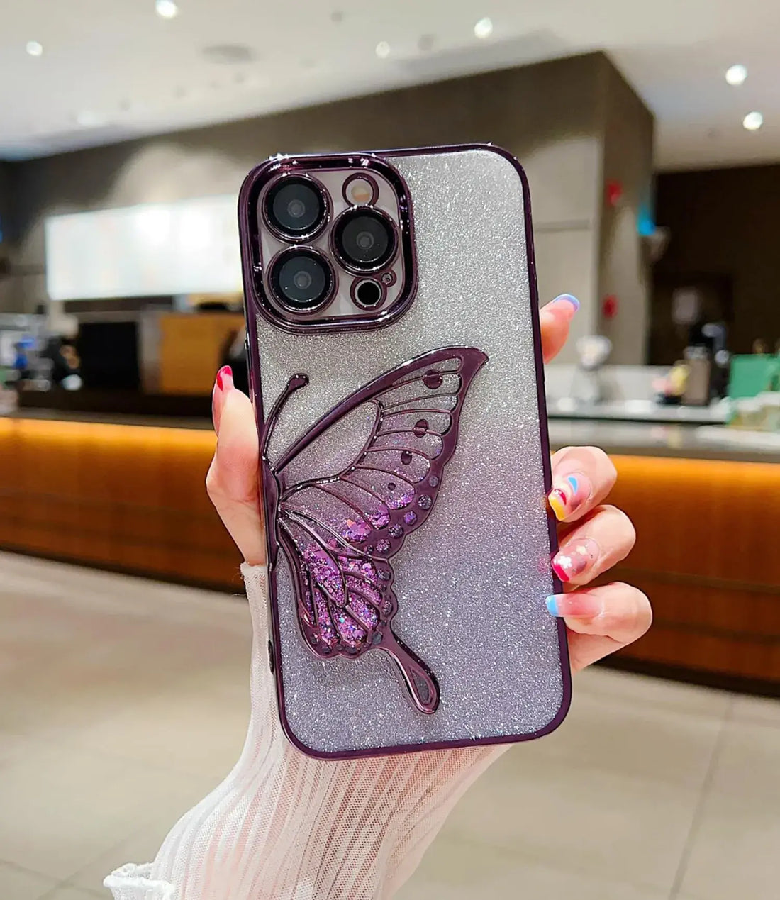 Crystal Wings Glitter Phone Case - Purple